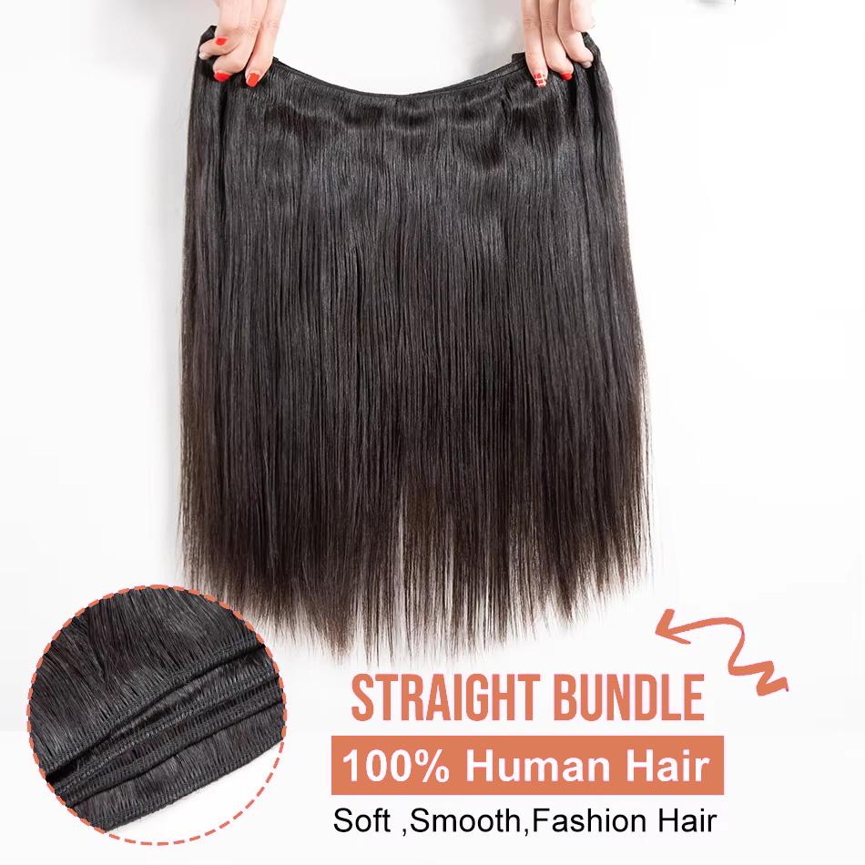 18 36 Inch Raw Virgin Unprocessed  Human Hair Extensions 12A Bone Straight 1 2 3 4 Bundles Double Weft Bulk Braiding Hair