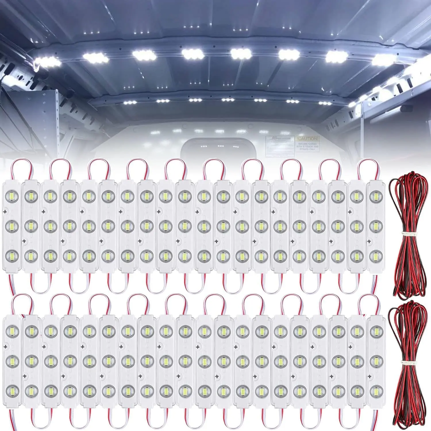 120 LED Van Interior Light, White Car Ceiling Lights Kit, Super Bright Lighting Dome Lamp for Van RV Truck Auto Vehicle Boat Caravan Trailers Lorries Cargo Transit Bus Camper (120 LED)