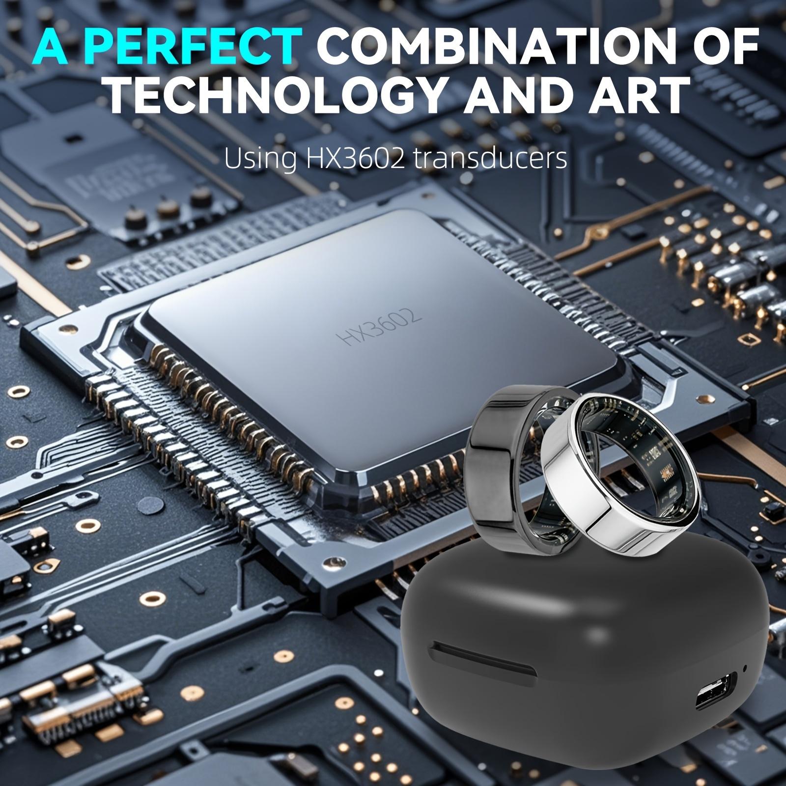 Smart Ring, New Smart Ring with Charging Compartment, Fitness, Steps, Distance, Calories, Sleep, Sports, Compatible with iPhone Android, Remote Photo Control, Ultra Low Power Consumption, Waterproof, Fashionable and Comfortable Gift Choice