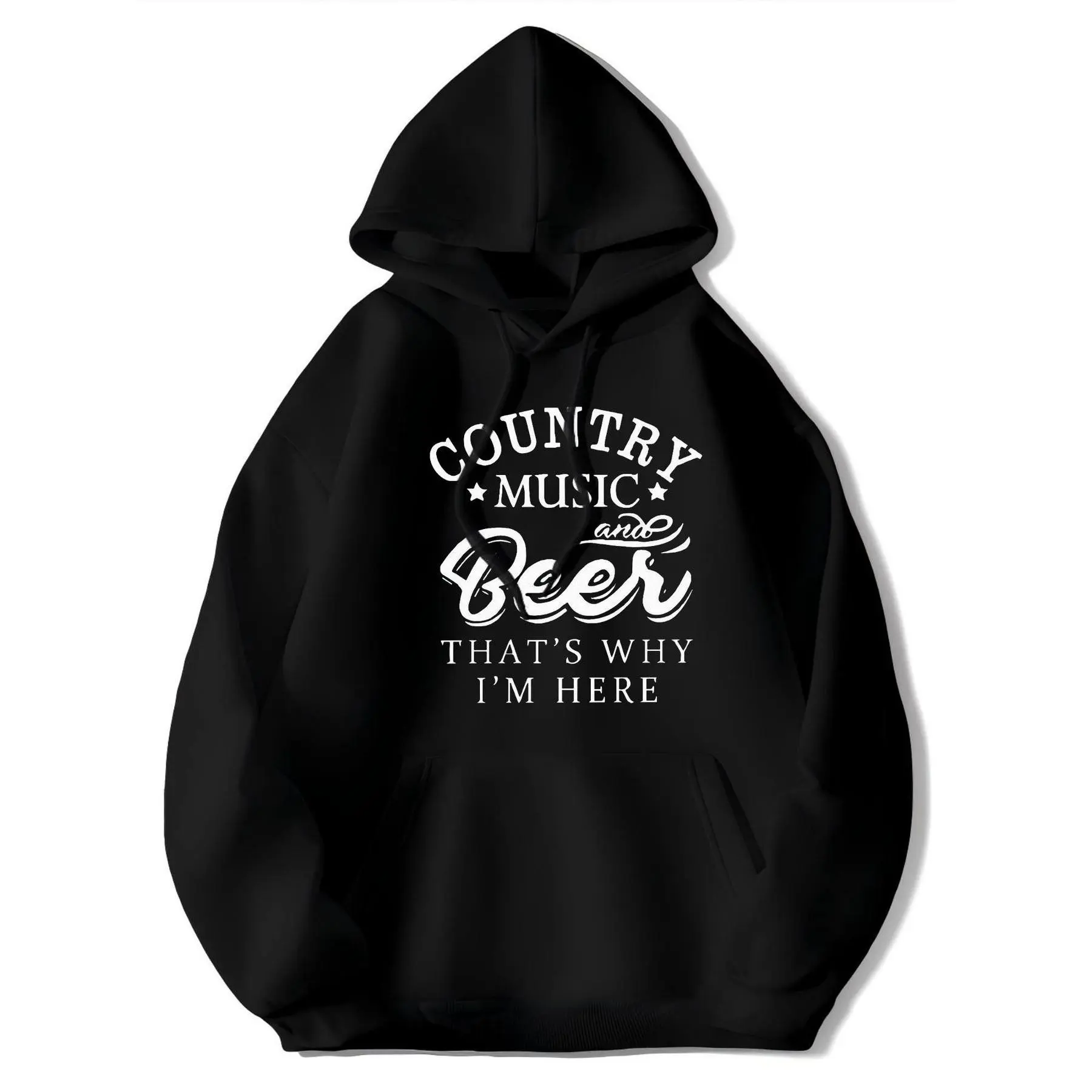 "S" and "S" Country Music and Beer Pattern Hoodie - Funny Hat and Beer Print Pullover All-Season Casual Hooded Jacket Country Hoodie Country Sweatshirt Pattern Loose Hoodie Tank Top