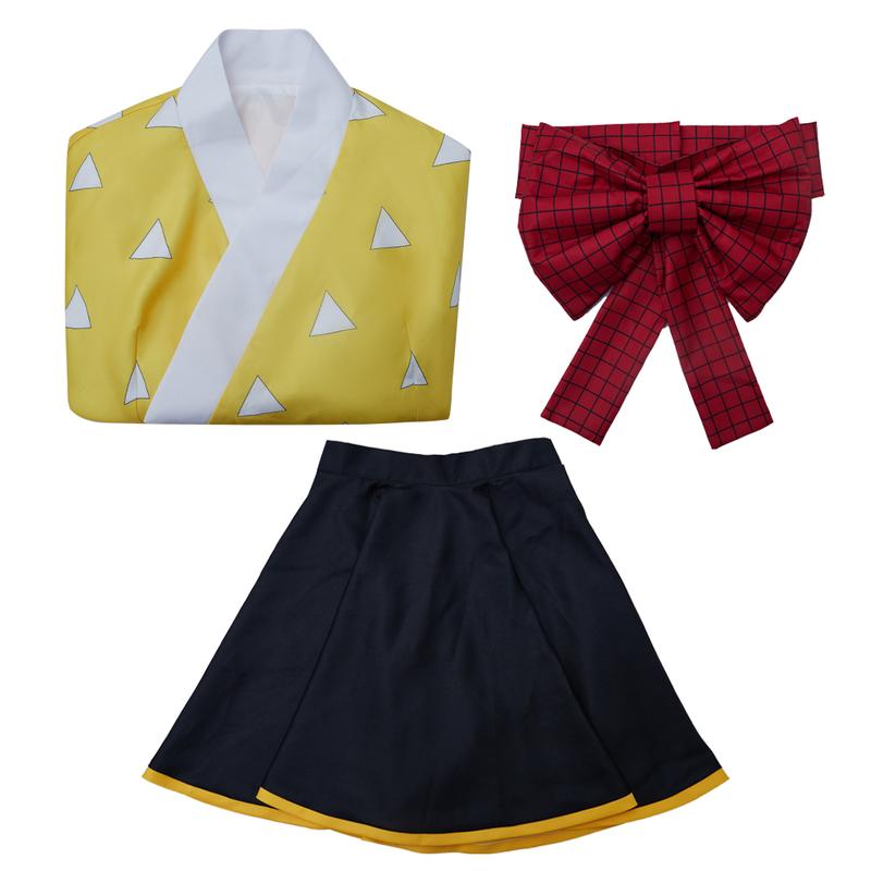 Demon Slayer Cosplay Costume Agatsuma Zenitsu Fanart Costume Women Japanese Kimono Outfit Costume Demon Slayer Cosplay Costume Agatsuma Zenitsu Fanart Costume Women Japanese Kimono Outfit Costume