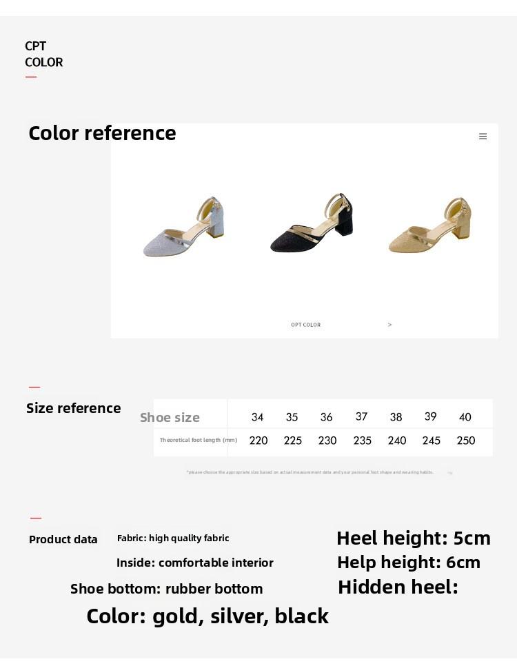 Spring Women Korean Style One Strap Closed Toe Sandals Chunky High Heels Pointed Toe Hollow Design Comfortable Feet