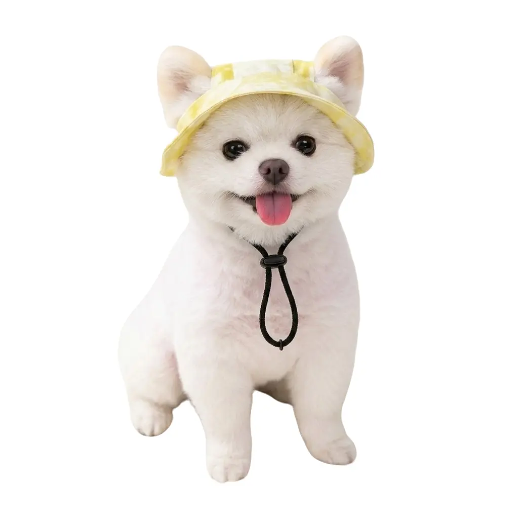 Breathable Dog Sun Hat with Ear Holes - Adjustable Dog Baseball Cap for Small Medium Dogs,  UPF 50+ Outdoor Sun Protection Puppy Bucket Hat, Non-Drop Pet Summer Apparel Clothing