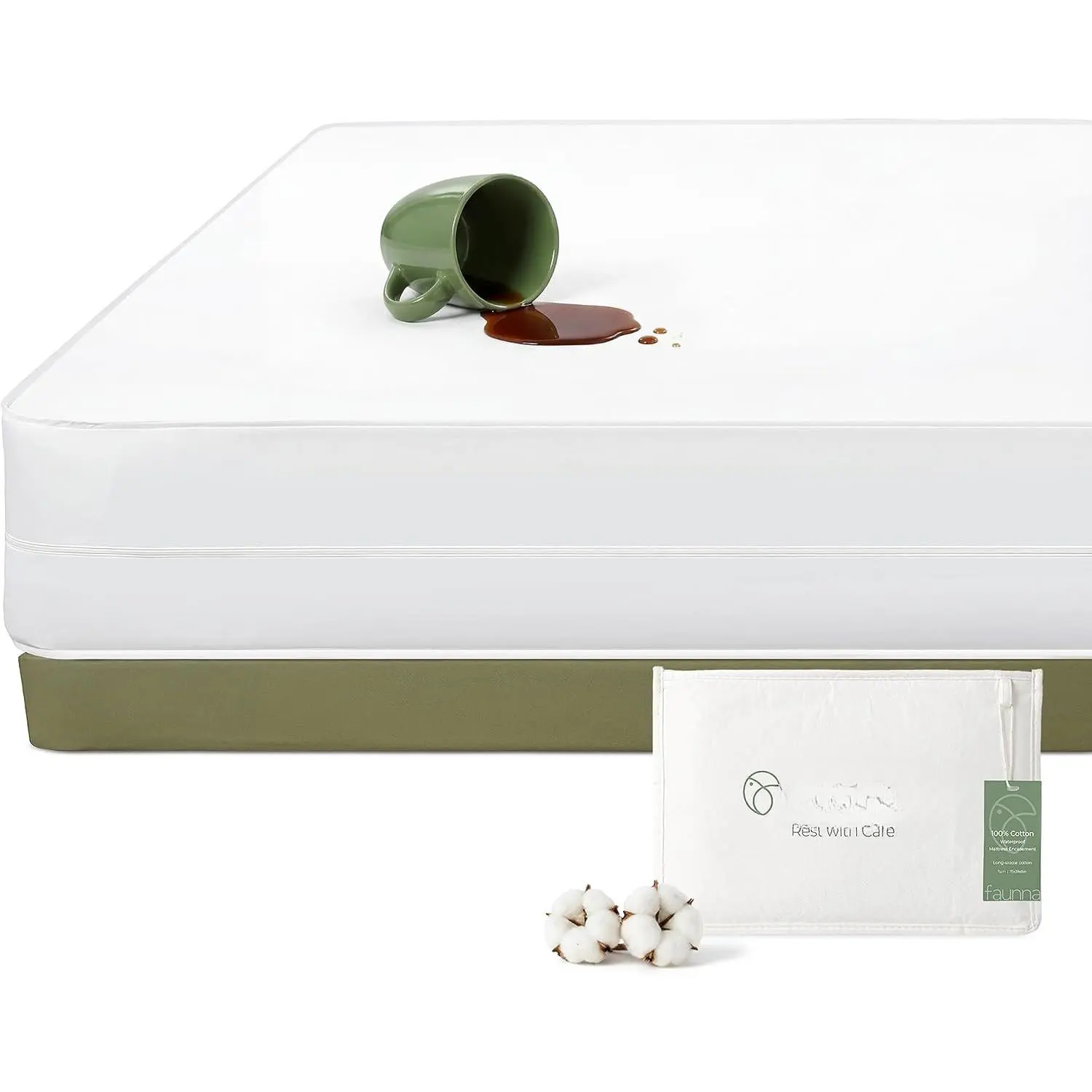 Mattress Encasement, Bed  & Dust Mite Proof Cover |  XL Fit 80" x 39" x 12" | 6-Sided Zippered | Noiseless & Breathable |   |