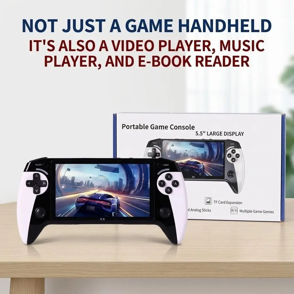 X9 Classic Handheld Game Console, Portable Retro Gaming Device with 5.5-Inch HD Screen, Compact Design, Enhanced Gaming Performance, Classic Video Game Player for Adults and Gaming Enthusiasts