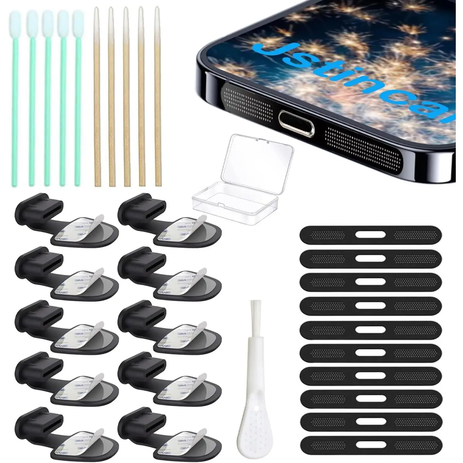 (10-Pack) USB Dust Plug, Phone Accessories for iPhone 17 16 15/16 Plus /16 15 Pro / 16 15 Pro Max, Type Dust Cover Charging Port Protector Cap, Speaker Cover for iPhone (Black) | (10-Pack) Type Dust Cover Charging Port Protector Cap, Speaker Cover f