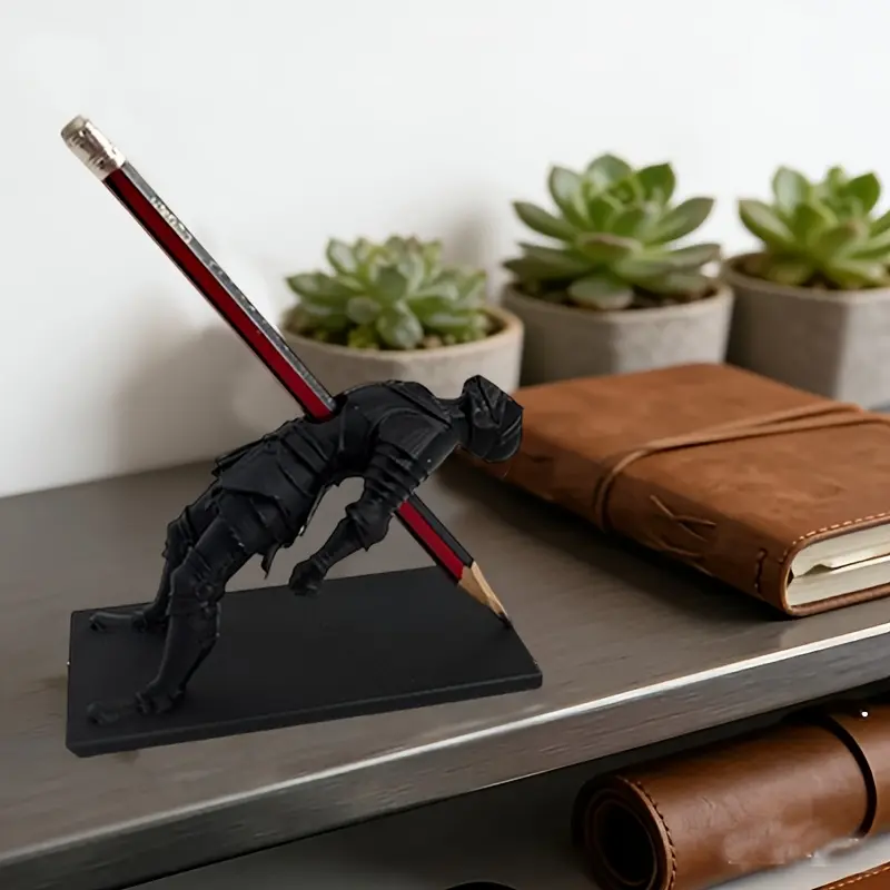 VMAYAN Pen Holder Medieval Desktop Organizer Undead Knight pen holder, used as a desktop organizer or as a fun medieval ornament