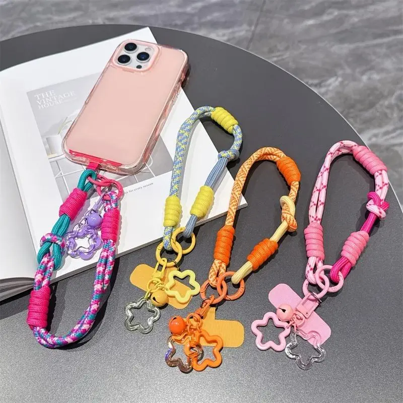 Dual-Color Polyester Lanyard, Anti-Loss Wrist Strap for Smartphone with Star Charm Pendant, Unisex Mobile Bag Accessory for Hiking, Phone Accessories, Cellphone, Fabric, Device Secure, Outdoor, Cell Phone Lanyard, Outdoor Sports, Wrist Loop