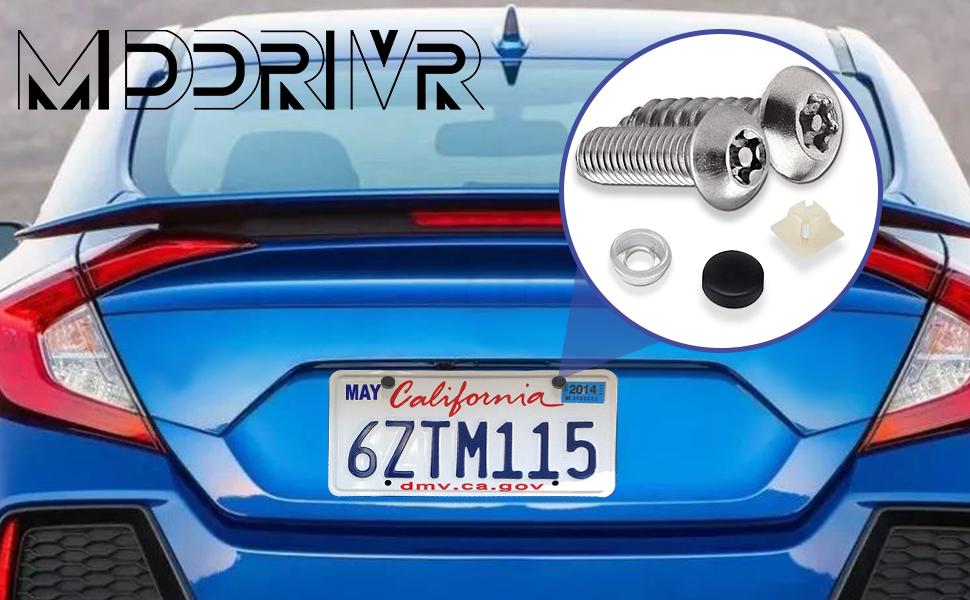 8PCS Anti Theft License Plate Screws, Tamper Resistant Licence Plate Kit, Stainless Steel License Plate Screws for Protection Car License Plates