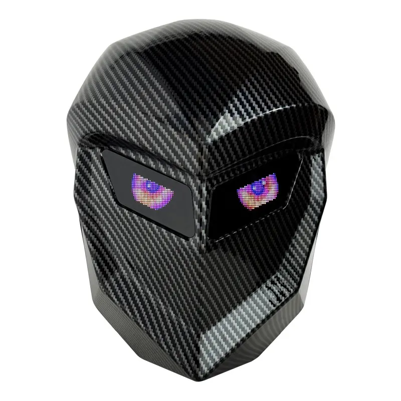 LED Knight Backpack Blade Knight Carbon Fiber Texture Style, Smart Bluetooth Programmable Screen, Hard Shell 15.6" Laptop Backpack with USB Charging, DIY Pixel Art Animation, Cool Cyberpunk Tech Gift for Men Travel School (Power Bank Not Included)