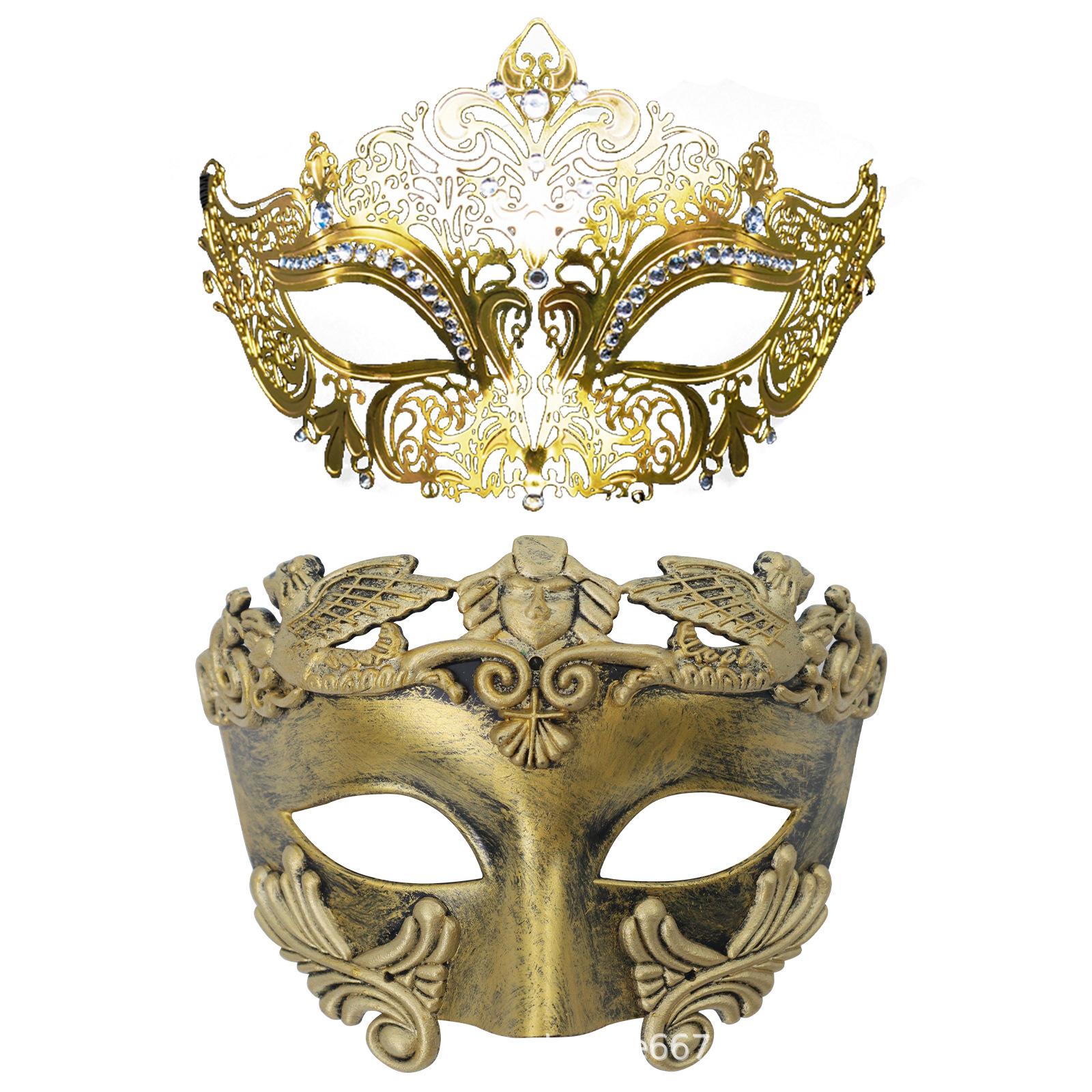 Venetian Carnival Half Face Mask, Luxury Masquerade Mask for Couples & Party Events