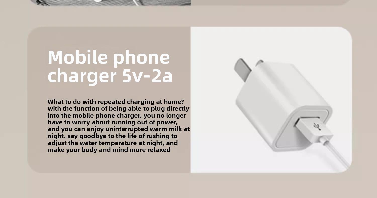 Baby bottle insulation cover with battery storage, portable for outdoor use, waterless heating, wireless constant temperature, rechargeable milk warmer