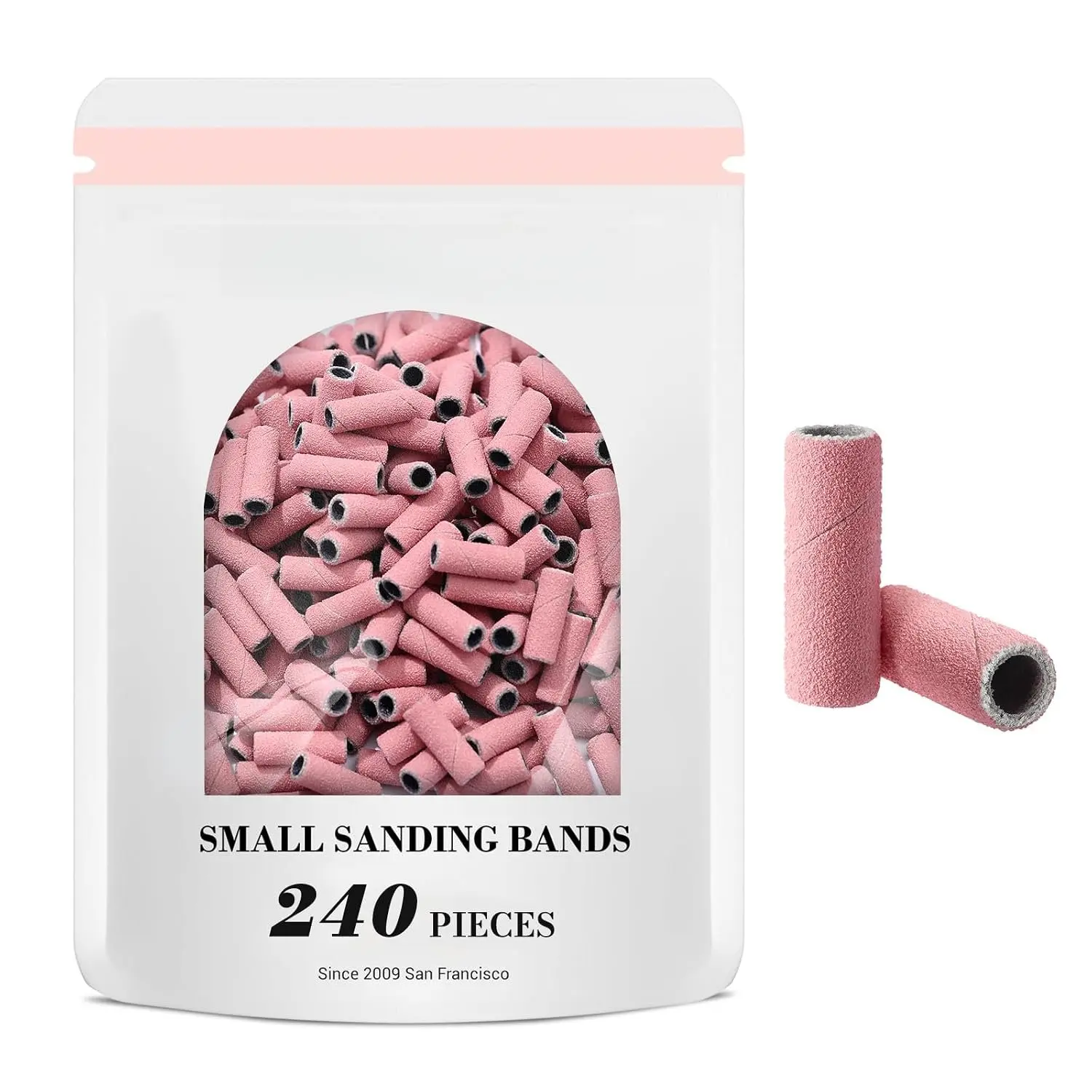 240 count  Drill Bits Small Sanding Bands for 3.1mm Mandrel Bit, 240  Fine Grit  File for  Nails Gel Manicures and Pedicure,  (Only Sanding Bands)