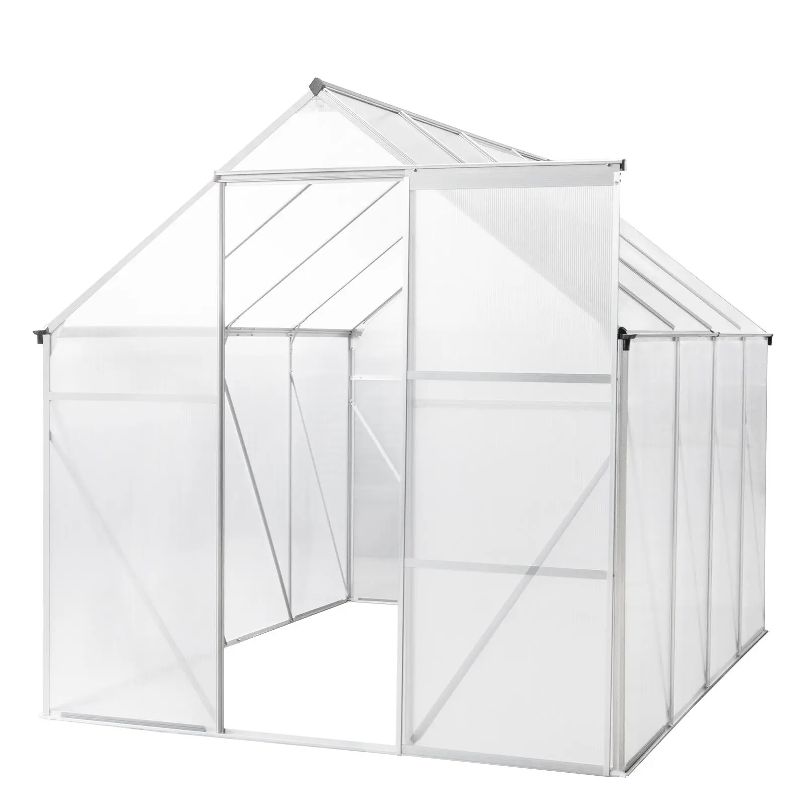 Karlhome 6'x8' Polycarbonate Greenhouse - Optimal Plant Growth & Protection - Original Color Frame