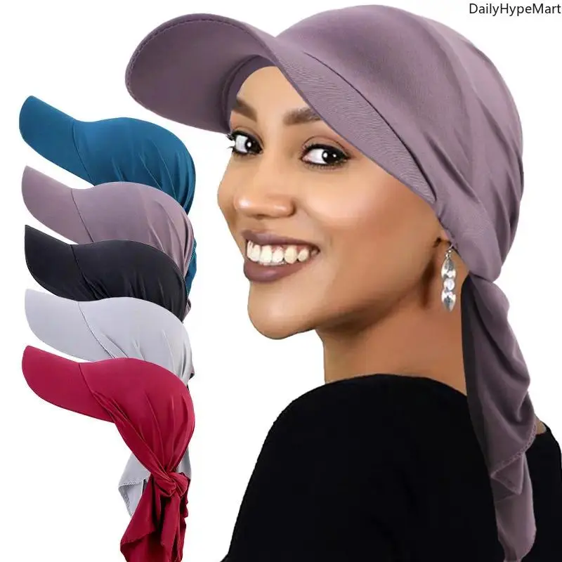 Unisex Ethnic Print Turban Hat with Brim - Adjustable Tie-Back, Breathable Sun-Protective Outdoor Headwear