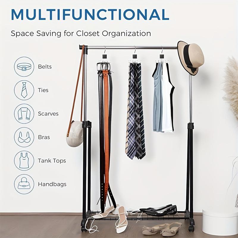 multi-functional rotating 6 hook hangers: coats, hats, scarves, wardrobe storage and finishing - door hooks - bag storage hooks - polished wooden surfaces, multi-purpose hooks