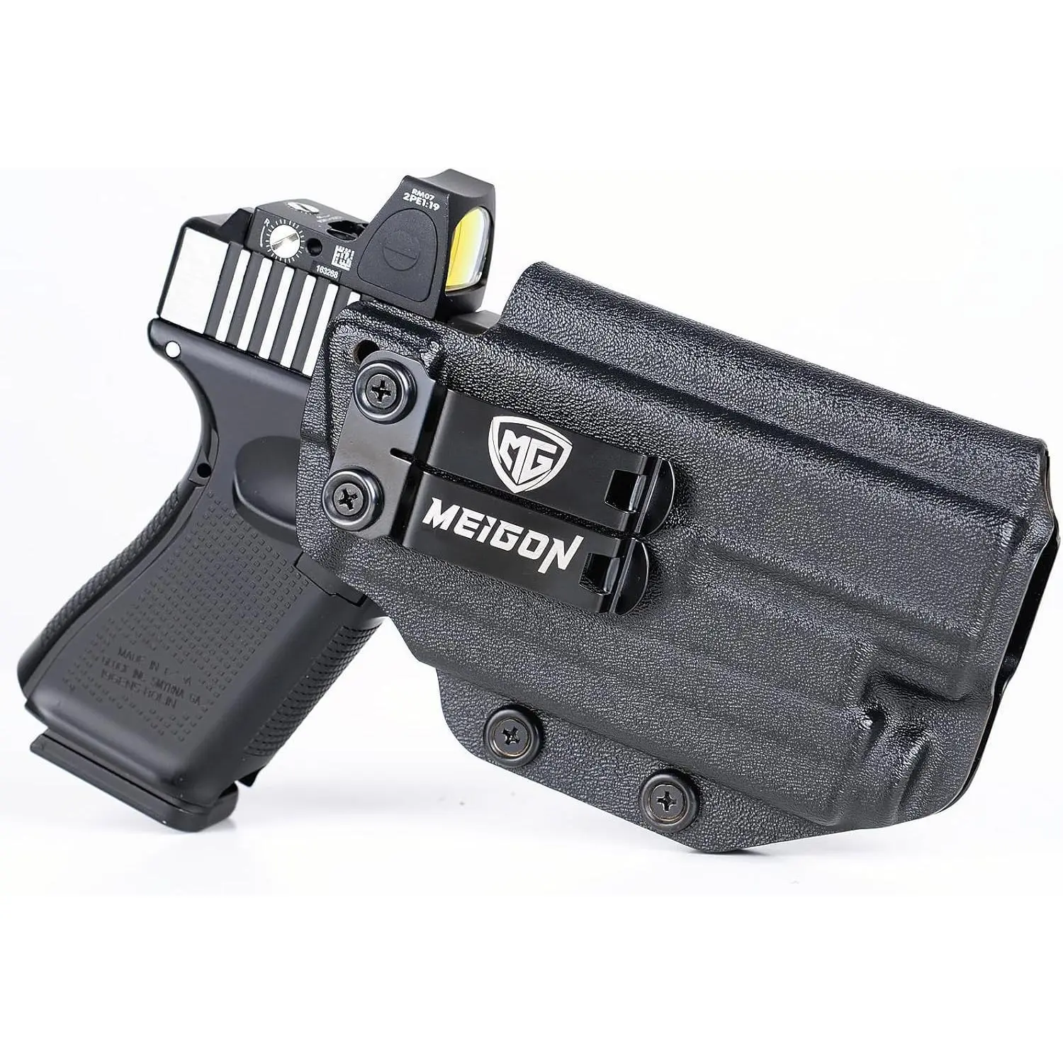 G19/G17 Holster with Light, IWB Kydex Holster for Glock 17 19 19X 22 23 31 32 44 45 47 MOS with Olight Baldr S/Baldr MINI Laser Combo Flashlight, Red Dot Optics Cut, Inside Waistband Concealed Carry