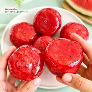 Watermelon Smoothie Squishy Toy| Super Soft Sensory Fidget Toy, Highly Satisfying Stress Relief Squeeze Ball, Cute Ice-Crushed Fruit Toy Gift for Kids & Adults