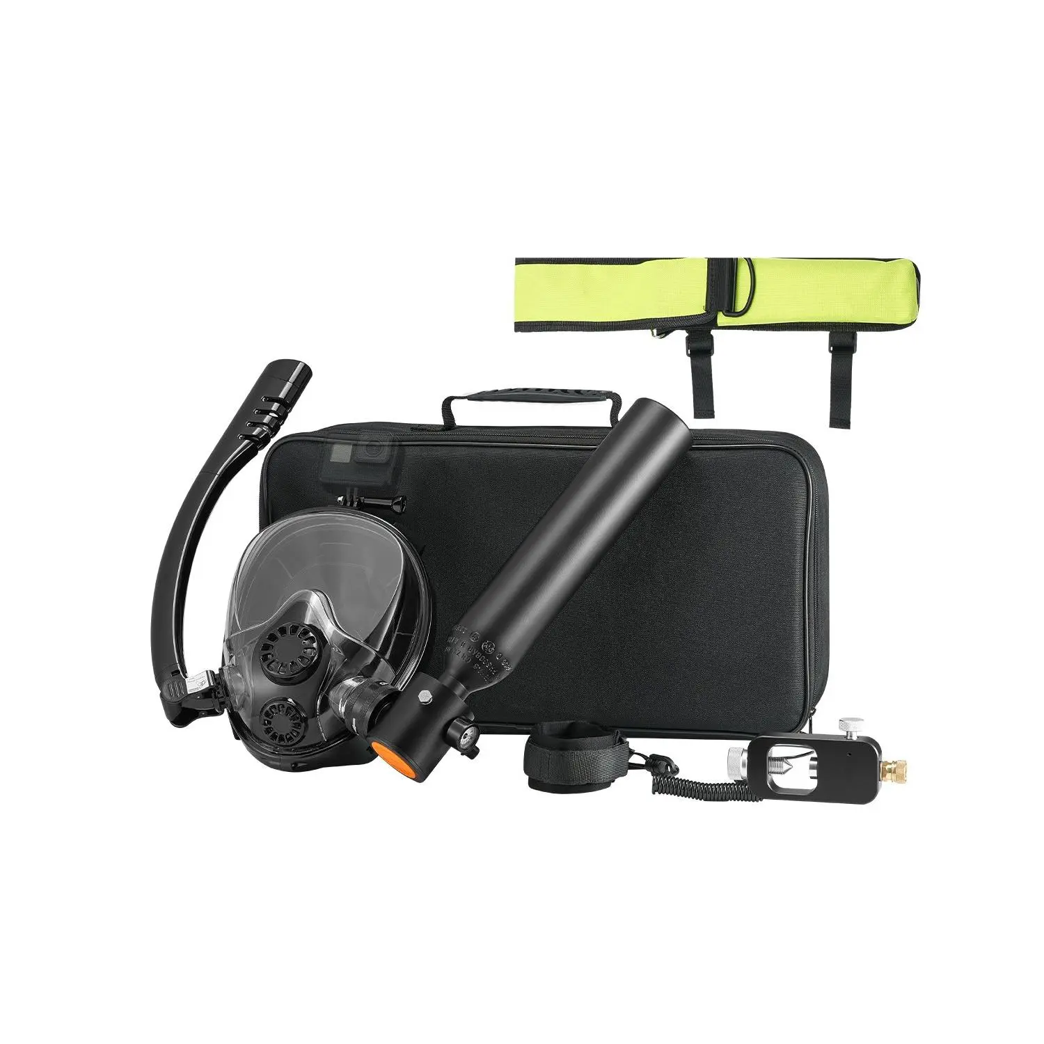 VEVOR Scuba Tank, 0.5L Portable Diving Tank, Diving Oxygen Cylinder Support 5-10 Minutes Underwater Breathing, 32.81 ft Diving Depth, Refillable Snorkel Air Tank Kit for Underwater Exploration Rescue