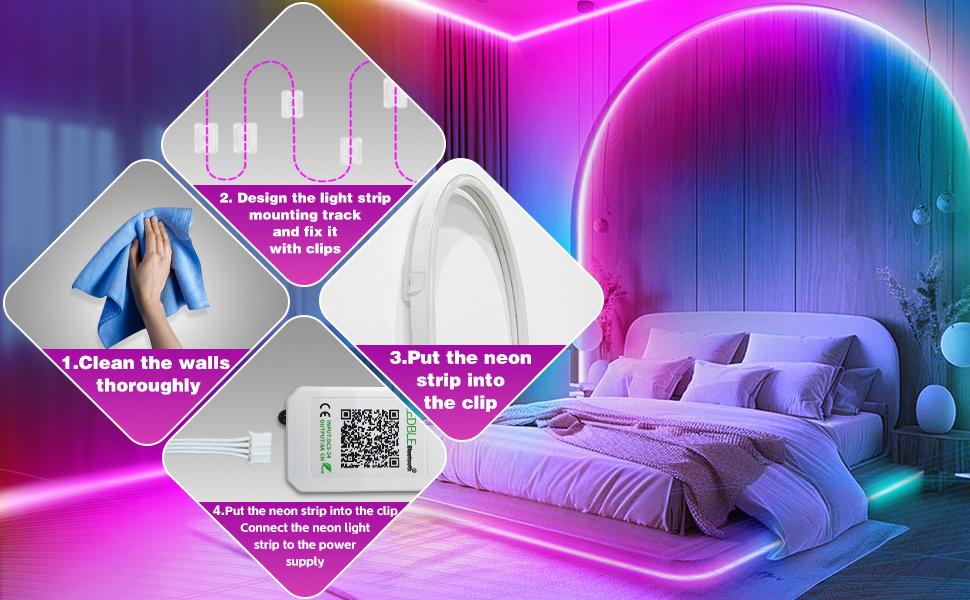 Led Neon Rope Lights 60FT,Control with App/Remote,Flexible Led Rope Lights,Multiple Modes,IP68 Outdoor RGB Neon Lights Waterproof,Music Sync Gaming Led Strip Lights for Bedroom Indoor