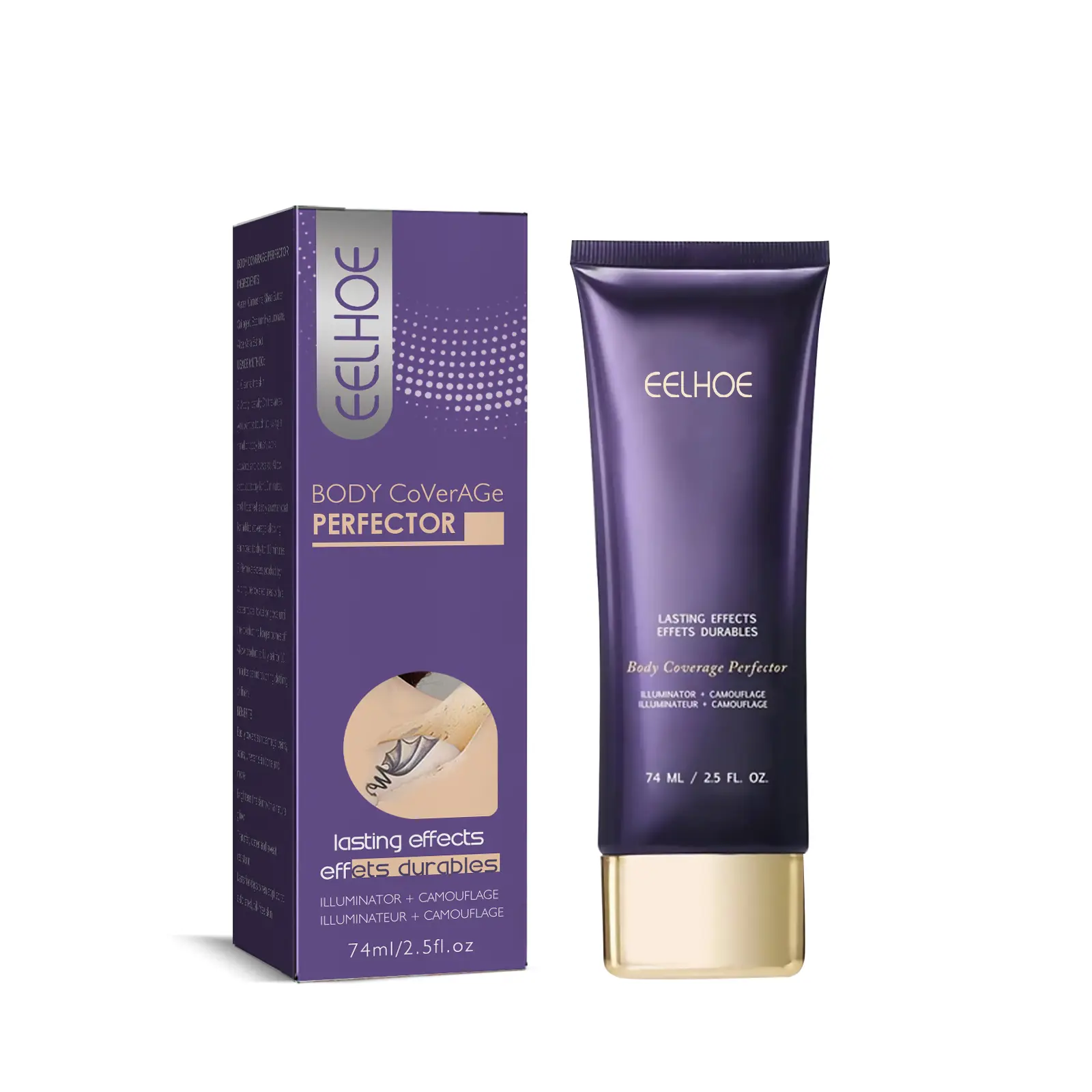 Full Coverage Body Concealer & Tone Corrector Cream - Waterproof Long-Lasting Body Makeup to Cover Tattoos, Scars & BlemishesFlawless Body Makeup, Concealer For Scars, Spots, Veins, Tattoos And More Blend Cosmetic Tattoocover glitter bombshell package Fou