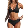 Yonique Women Two Piece Swimsuit - Knot Twist Bikini Set V Cut Bathing Suit Teen Bikini