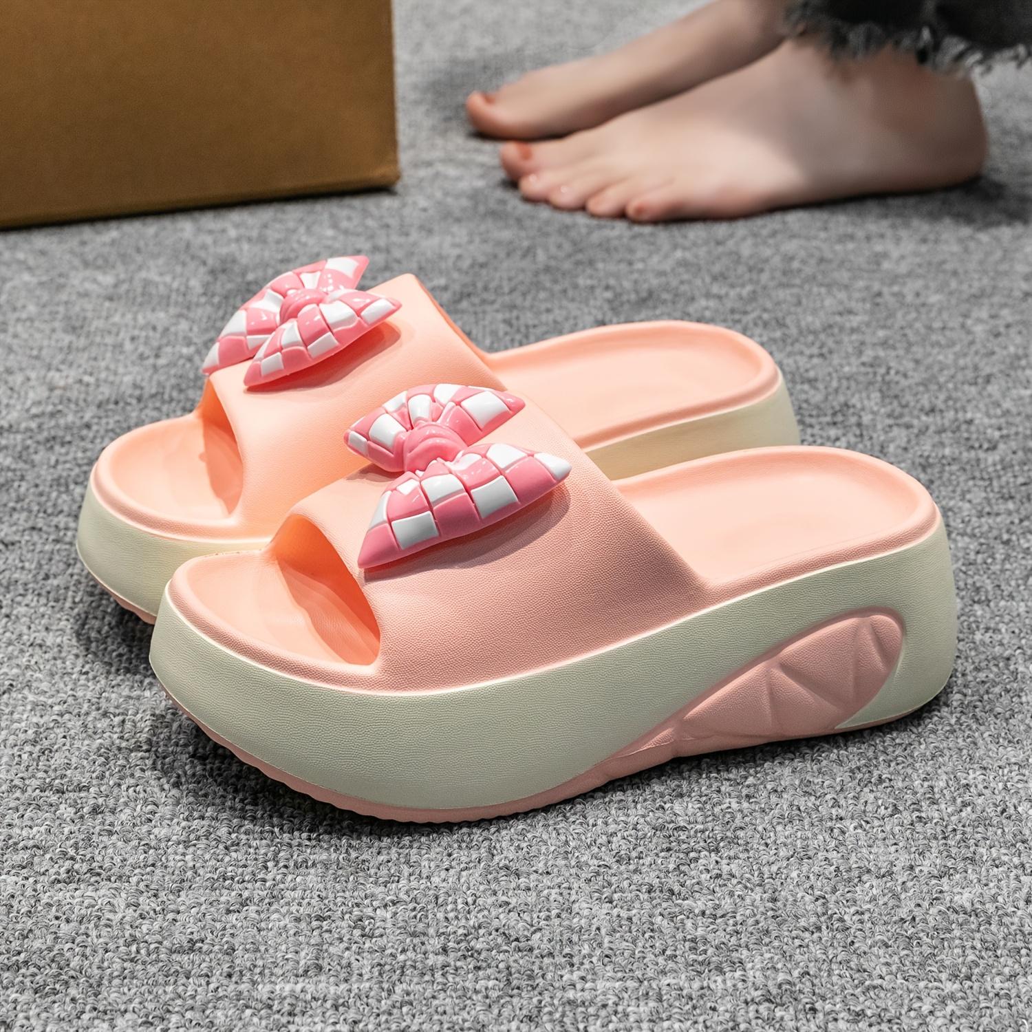 [Women's Wedge Sandals] HBM919 Women's Thick-Soled High Heel Sandals - Non-Slip Platform, Versatile Solid Color EVA Wedge Sandals for Summer, Women Shoes