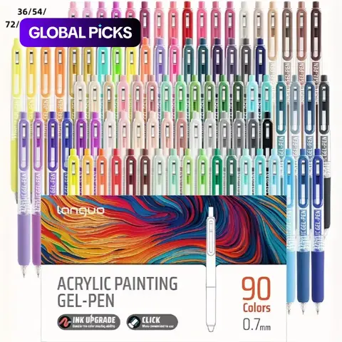 36/54/72/90 Colors 3D Acrylic Gel Pen, Quick-Drying 1.0mm, Drawing Pens Set, Drawing Tools, Graffiti Painting Set, Note Taking, Card Making, Color Filling, Gel Paint Pens #GLOBAL PICKS