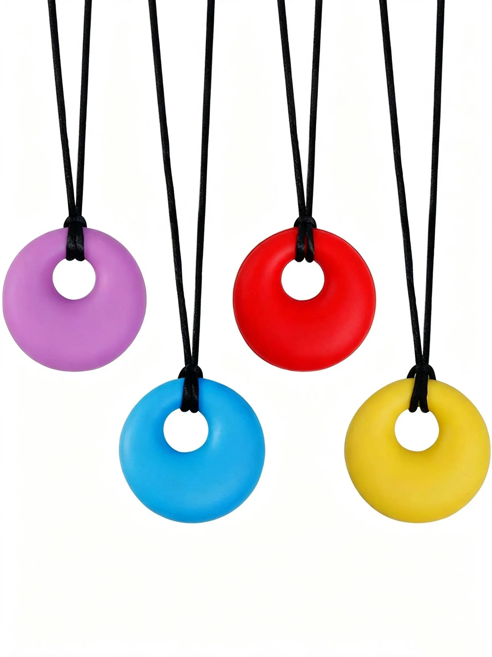 Chew Necklaces for Sensory Kids, 2 Pack Chewy Necklace Sensory Toys for Autism, ADHD, Anxiety- Silicone Teething Necklace Oral Chew Toys for Boys Girls Adults Chewer Reduces Chewing Fidgeting