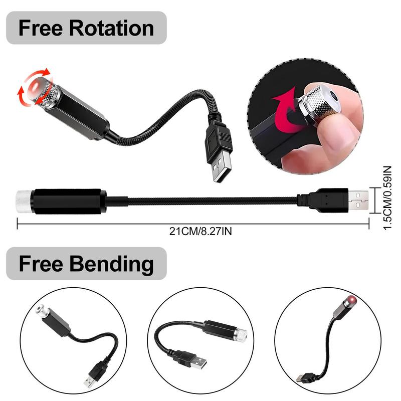 Car Starlight Projector, USB Powered Adjustable Romantic Car Interior Light, Portable Car Roof Starry Sky Atmosphere Light for Car Room Party, Plug and Play Car Starlight Projector, USB Powered Adjustable Romantic Car Interior Light, Portable Car Roof Starry Sky Atmosphere Light for Car Room Party, Plug and Play