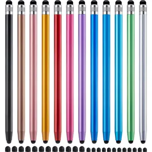 12Pcs Stylus Pen for Touchscreen, 2-in-1 High Precision & Sensitivity Stylus Pen for iPad/iPhone/Android Smartphones and Tablets Compatible with All Touch Screens