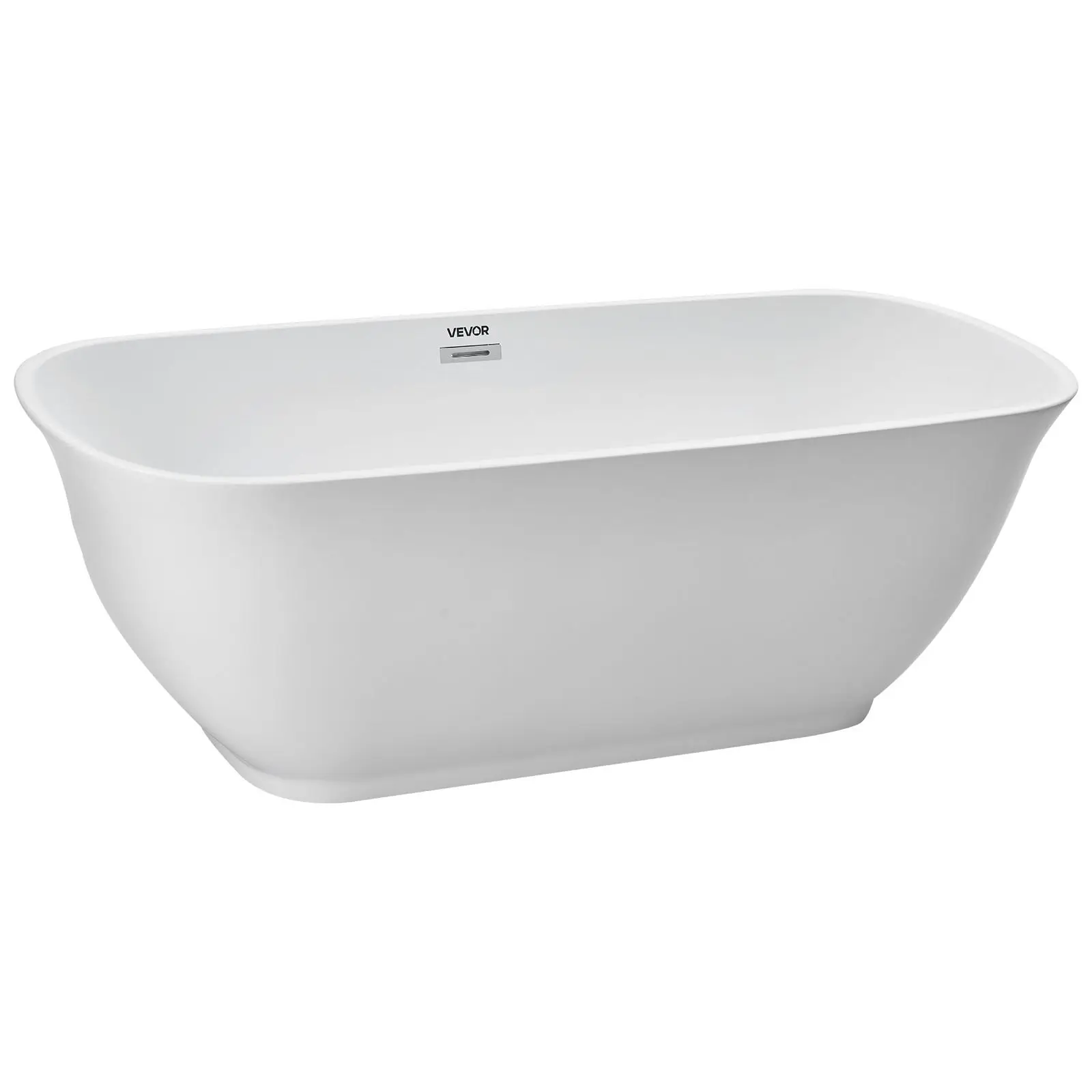 【DealsForYouDays】VEVOR 1-Piece Acrylic Freestanding Oval Bathtub, 67x29.5in Contemporary Deep Soak White Tub with Polished Chrome Overflow Drain, for Remodeling Bathroom Projects