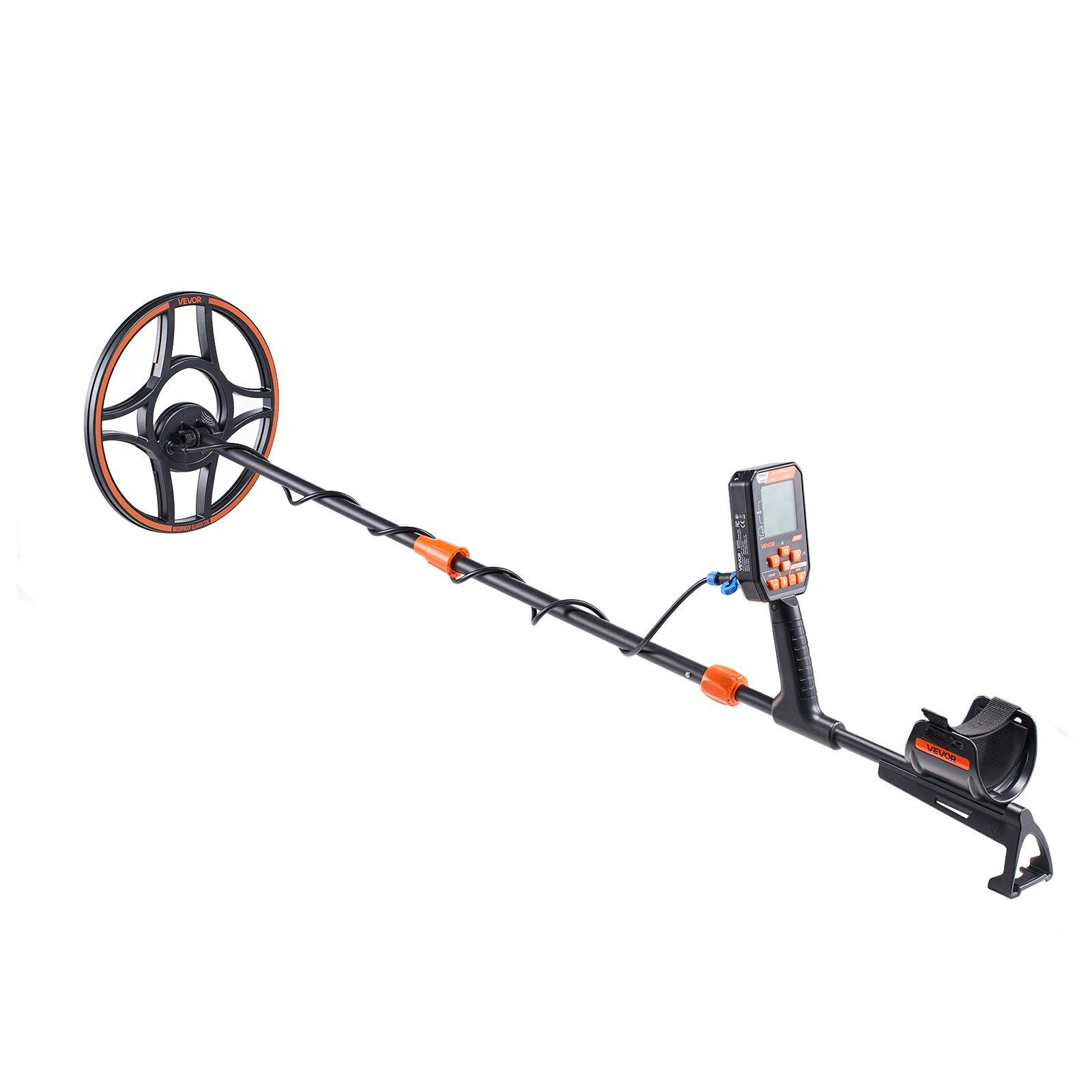 VEVOR Waterproof Metal Detector, 12", Professional High Accuracy Gold Detector for Adults, with Display, Wireless Headphones, 7 Modes, Adjustable Length, for Detecting Gold Treasure Hunting, IP68