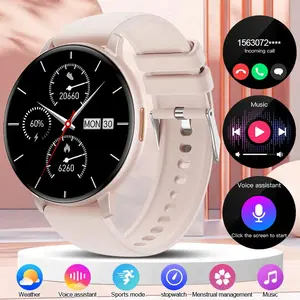 Ladies smartwatch, compatible/system, IP68 waterproof, supports music playback, call reminders, weather updates, with stainless steel strap and health monitoring function, smart fitness tracker suitable for students, office workers, heart rate