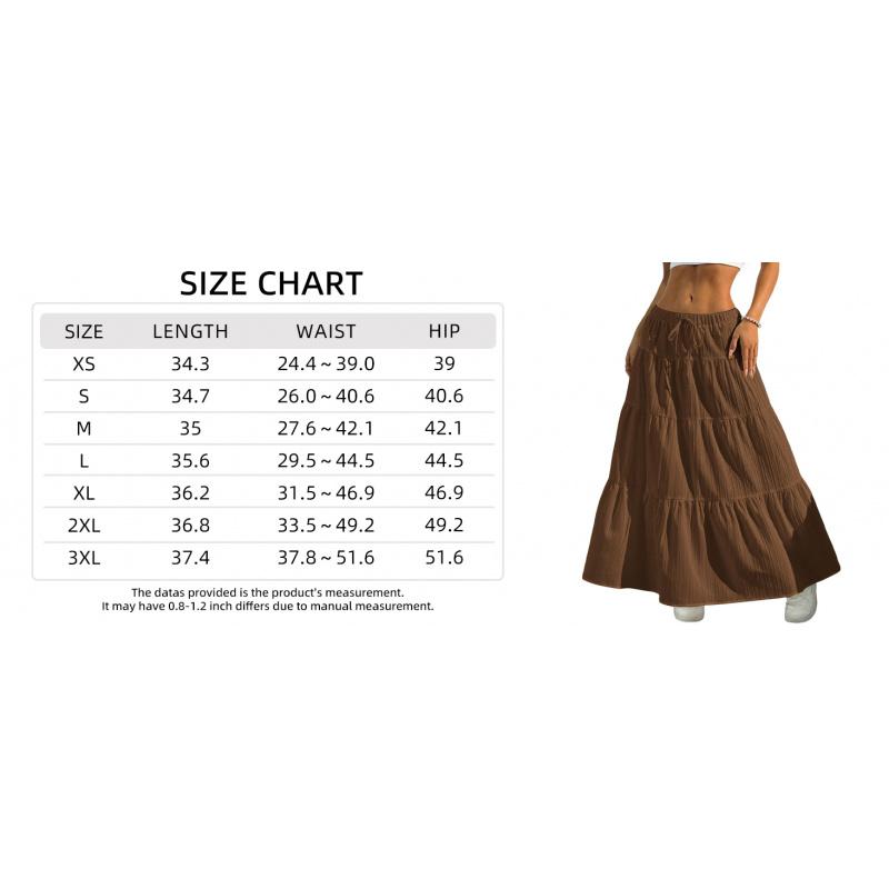 Women's Bohemian-style flowing white long skirt, with pleated elastic waist, A-line summer dress, 2026 spring long skirt