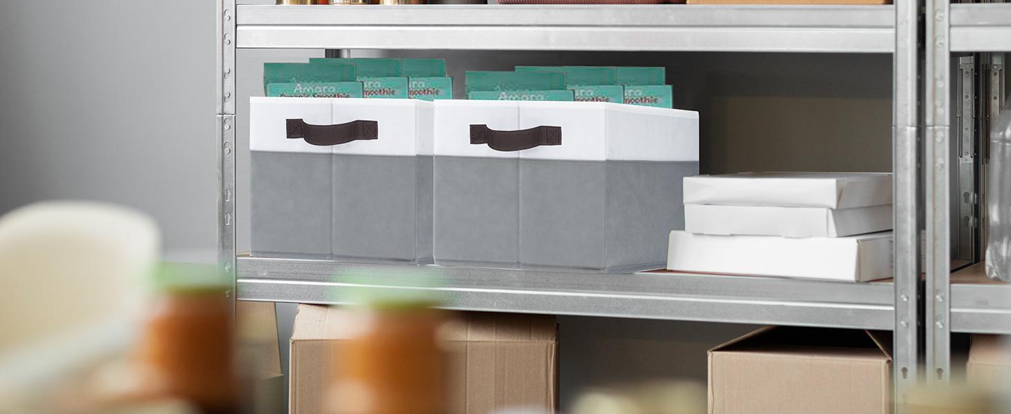 4 Pack Large Closet Storage Baskets Bins for Shelves| Fabric Closet Organizers and Storage with Handles Home Organization| Decorative Collapsible Baskets for Organizing Clothes Nursery 14"x10" 4 Pack Large Closet Storage Baskets Bins for Shelves| Fabric Closet Organizers and Storage with Handles Home Organization| Decorative Collapsible Baskets for Organizing Clothes Nursery 14"x10"