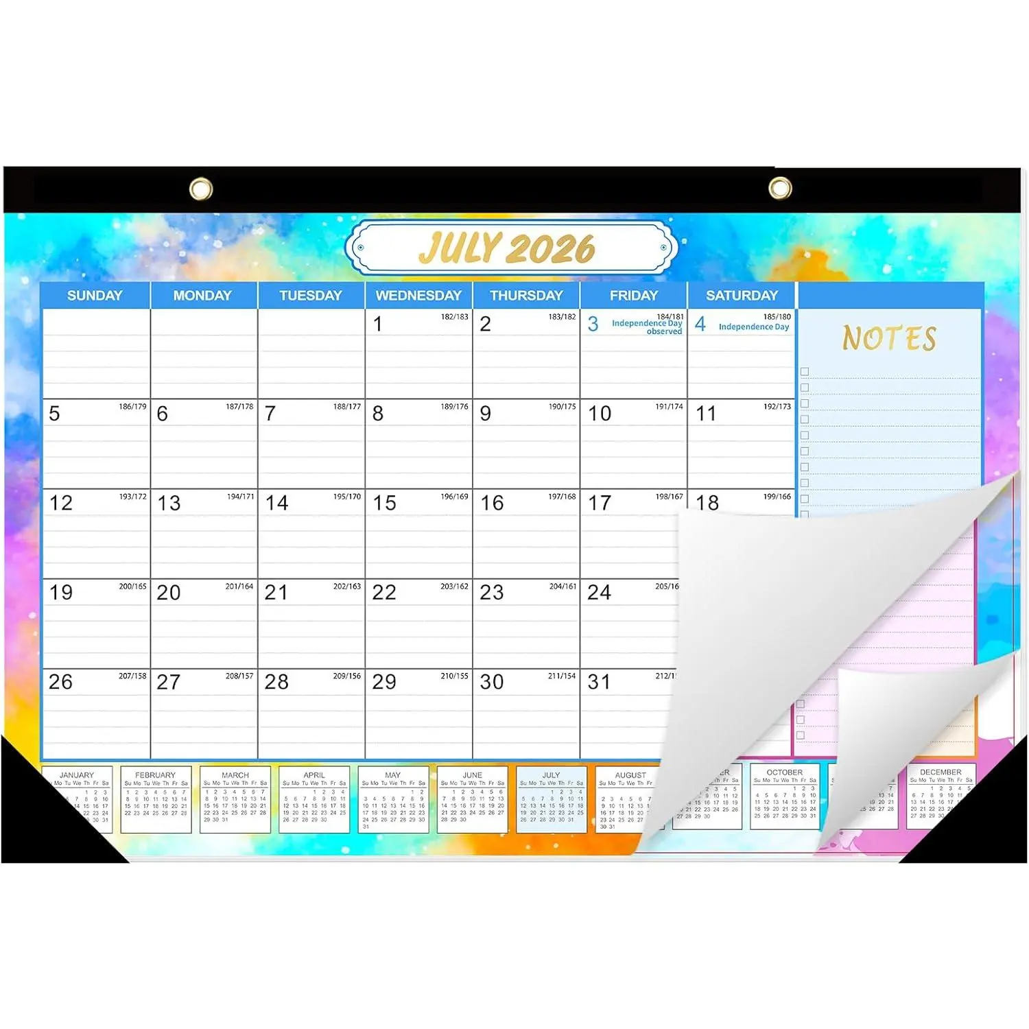 Desk Calendar 2026-2027 - 19 Monthly Calendar from Jun. 2026 to Dec. 2027, 11.5"x17" Large Desktop Calendar with Thick Paper, Corner Protectors for Desk  Office Easy Planning