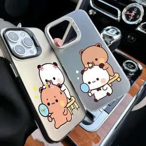 Cute Bubu Dudu Cartoon Phone Case Sleek Silver Shockproof For IPhone 17,16,15,14,13,12,11 Pro Max Plus Samsung Galaxy S26 S25 S24 S23 S22