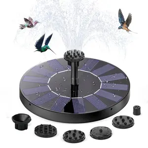 Solar Fountain, Solar Powered Bird Bath Fountain Pump with 4 Nozzles,for Bird Bath, Garden, Pond, Pool, Outdoor