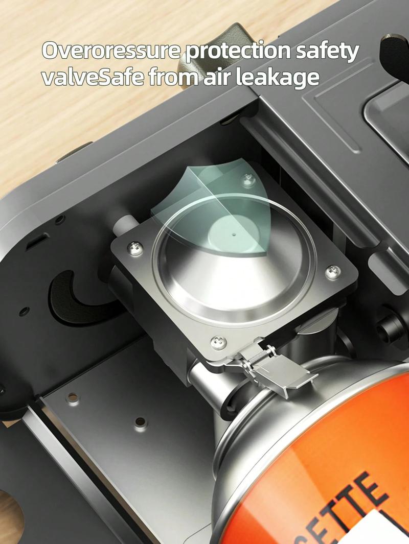 Butane Stove With Wind Deflector, Kitchen Gas Stove, Outdoor Grill, Automatic Ignition, Portable Gas Stove With Carrying Case (Fuel Not Included)