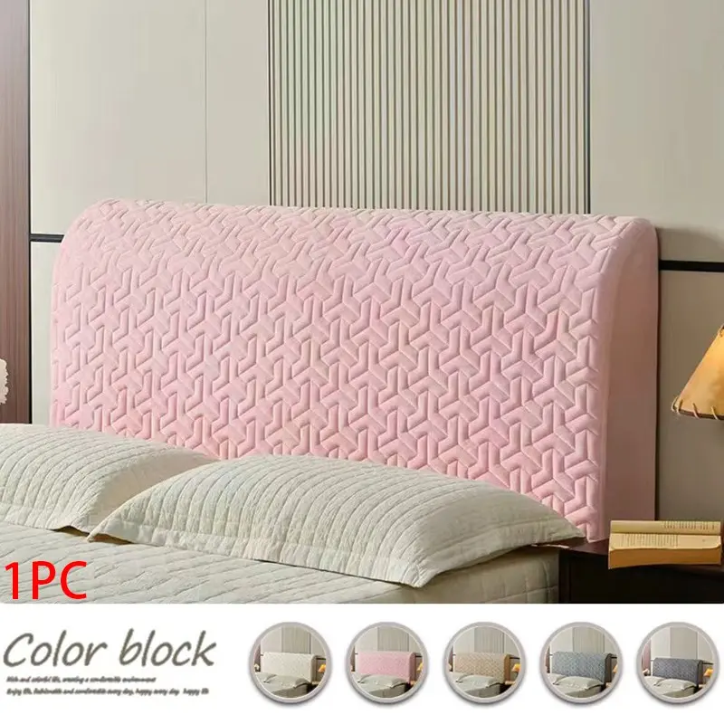 1pc Elastic Full Cover Headboard Protector, Polyester Material, Anti-Collision Dustproof, Durable Stain-Resistant, Universal Fit, Soft Comfortable