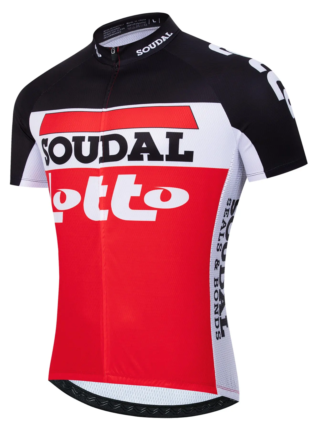 Soudal Lotto Unisex Biking Short Sleeve Jacket, Quick Dry Sporty Design, Three Back Pockets, Reflective Strips, Spring Summer Outdoor Wear