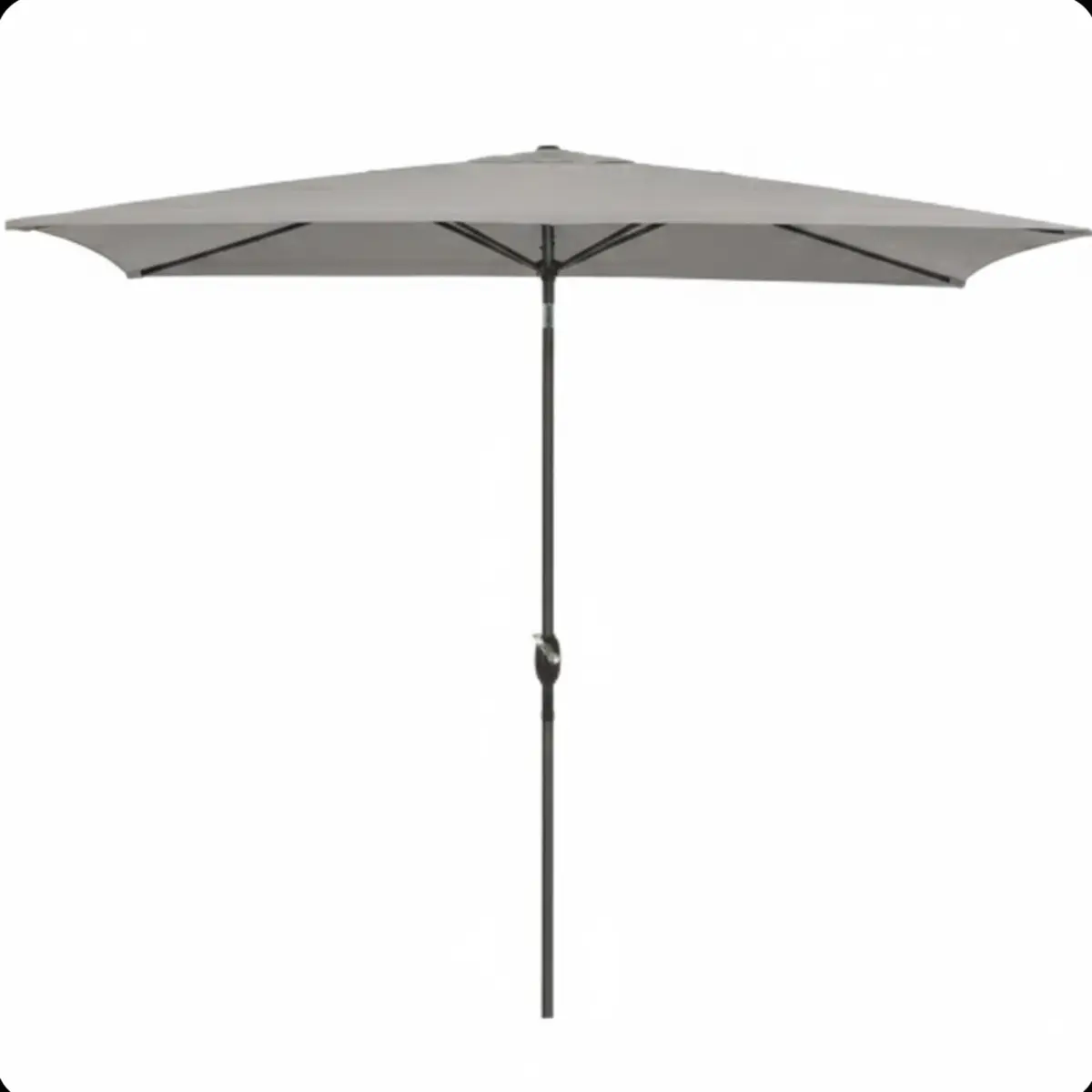 Aobtkel6.5 x 10 ft Gray Rectangular Patio Umbrella with Crank, Tilt, Polyester UV-Resistant Canopy for Pool, Backyard & Patio (Without base) On-Site   RR