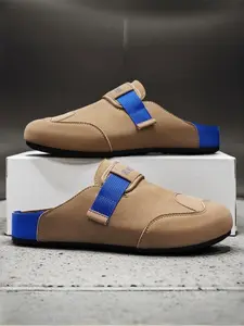 1 Pair Comfortable Breathable Men Mule Shoes Slippers Retro Matte 3 Colors Size 39-45 - Large Area Mesh for Air Circulation Adjustable Webbing Convenient Lazy Style for Work & Shopping