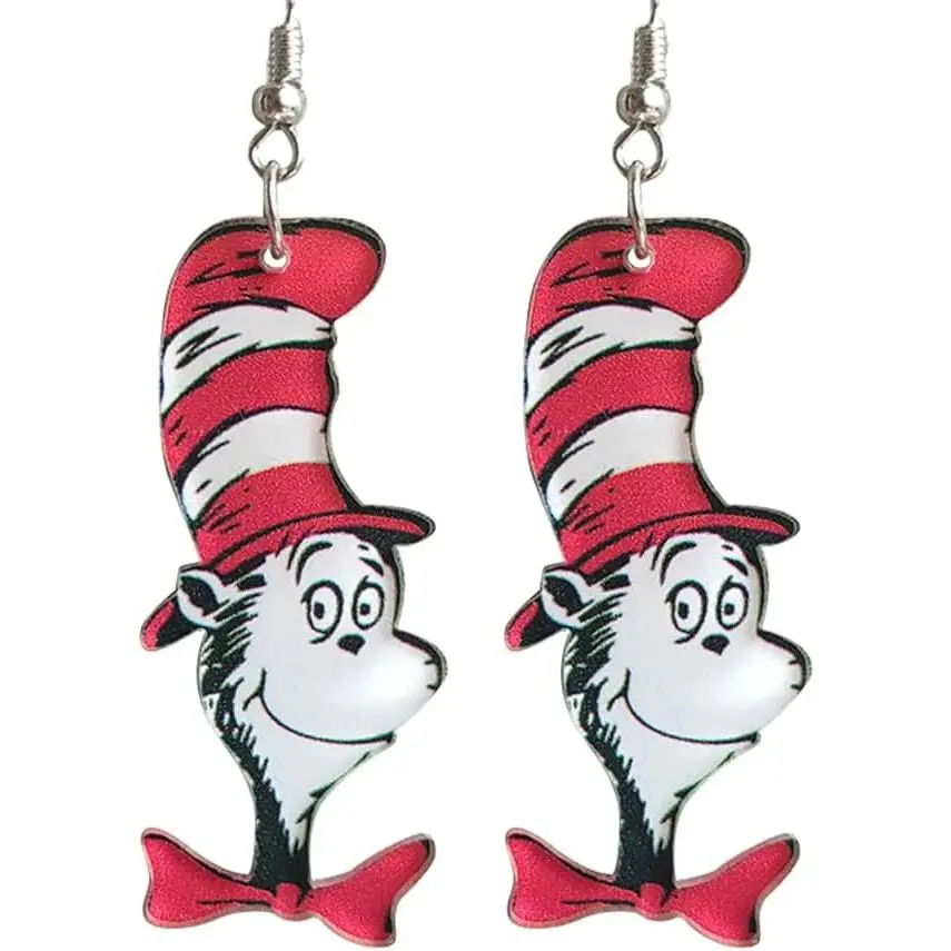 Funny  Teacher Student  Drop Dangle Earrings   Elephant for Teachers, Educators, Librarians Gradution Reading Events  to School