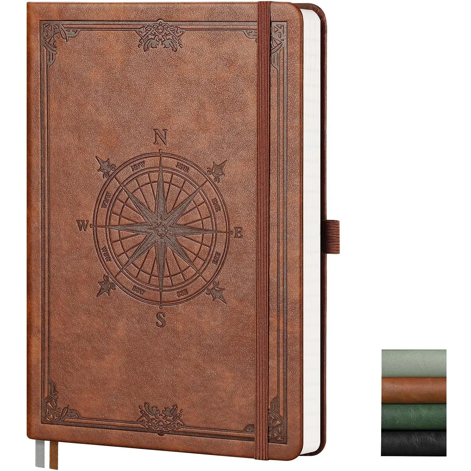 Blank Journal Notebook, 192 Pages, A5 Medium Size (5.7'' x 8.3'') | Leather Hardcover, 100 GSM Thick Paper, for Sketching, Drawing, Painting (Brown)