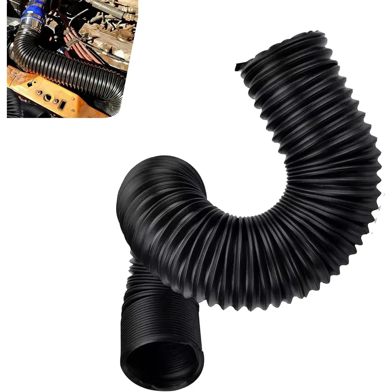 Duct Hoses, 3" Flexible Retractable  Air Duct Hoses, Automotive   Accessories,  for    (Black)