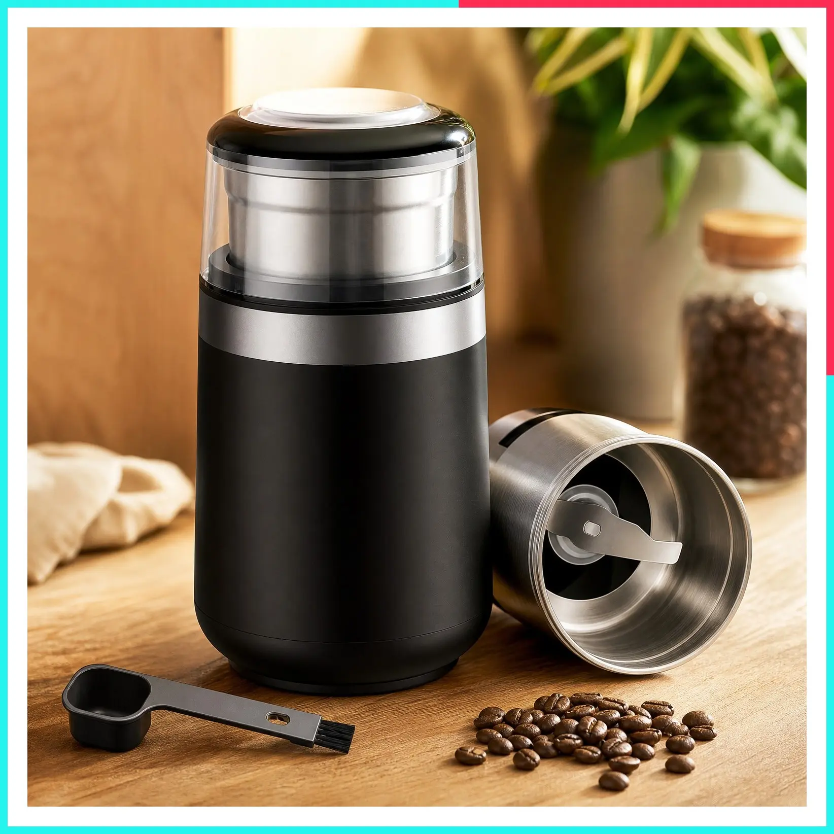 Super Silent Electric Coffee Grinder for Coffee Beans, Espresso, Herbs & Spices with Removable Stainless Steel Bowl