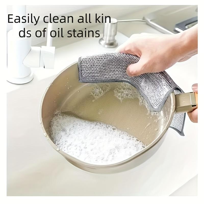 30 pieces of metal wire cleaning cloths, mesh fabric, non-stick oil, quick-drying, multi-purpose brushes, suitable for removing stains from pots and stoves, and can replace steel wool for cleaning kitchen countertops.