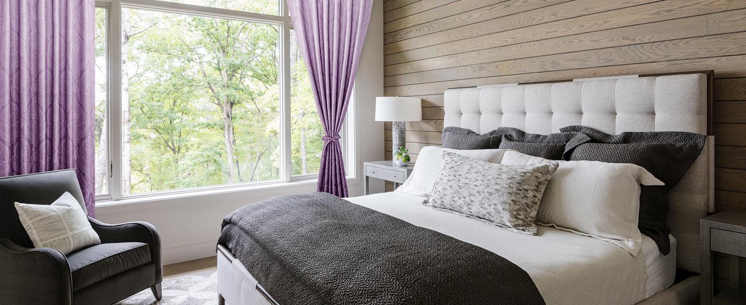 DWCN Purple Ombre Room Darkening Curtains for Bedroom - Back Tab Elegant Damask Thermal Insulted Window Drapes with Tiebacks Light Blocking Curtains for Living Room, 2 Panels, W52 x L84 DWCN Purple Ombre Room Darkening Curtains for Bedroom - Back Tab Elegant Damask Thermal Insulted Window Drapes with Tiebacks Light Blocking Curtains for Living Room, 2 Panels, W52 x L84